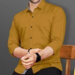 Men Regular Fit Solid Spread Collar Casual Shirt (L) [AA1096/165]