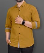 Men Regular Fit Solid Spread Collar Casual Shirt (L) [AA1096/165] - Image 3