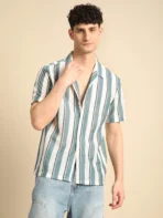 Men Regular Fit Self Design Lapel Collar Casual Shirt[AA1102/322]