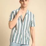 Men Regular Fit Self Design Lapel Collar Casual Shirt[AA1102/322]