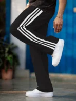 FOXTER Men Solid Black Track Pants[AA1098] - Image 4