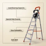 6 Steps Anti Slip Shoes Aluminium Ladder (With Platform) [AA1098] - Image 5