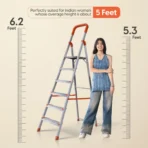 6 Steps Anti Slip Shoes Aluminium Ladder (With Platform) [AA1098] - Image 4