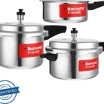 Butterfly Visit store Aluminium Pressure Cooker 2 L, 3 L, 5 L Pressure Cooker (Aluminium[AA1098]