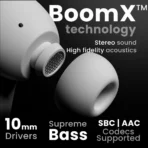 Goboult Z40 with ENC Mic, 60Hr Battery, Metal Finish, Low Latency, 5.3v Bluetooth Headset (White, True Wireless)[AA1098] - Image 2