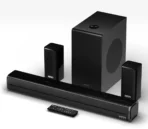 Mivi Visit store Mivi Fort Sonic 400 Soundbar, 5.1 Channel, Multi-Input and EQ Modes, BT v5.3 400 W Bluetooth Soundbar (Black, Silver, 5.2 Channel)