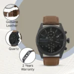 Fastrack Visit store Fastrack All Nighter Multifunction Black Dial Brown LeatherStrap Analog Watch  - For Men NT3165NL01[aa1098] - Image 3