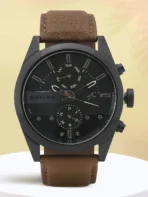 Fastrack Visit store Fastrack All Nighter Multifunction Black Dial Brown LeatherStrap Analog Watch  - For Men NT3165NL01[aa1098]