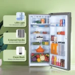 Haier Visit store 190 L Direct Cool Single Door 4 Star Refrigerator  with Toughned Glass ShelfLarge Vegetable Box (DAZZLE STEEL, HED-204DS-P)Haier Visit store 190 L Direct Cool Single Door 4 Star Refrigerator  with Toughned Glass ShelfLarge Vegetable Box (DAZZLE STEEL, HED-204DS-P)[AA1098] - Image 3
