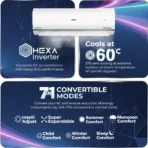 Haier Visit store Kinouchi Pro 2025 Model 1.5 Ton 5 Star Split Inverter with Wi-fi AC (HSU19K-PYAIN5BN-INV/HS19K-PYAIN5BN-INV/HU19-5BN-INV, White, Blue)[AA1098] - Image 3