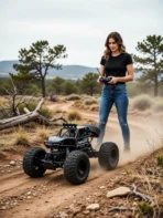 CADDLE & TOES Remote Controlled Rock Crawler RC Monster Truck, 4 Wheel Drive, 1:18 Scale (Black)[aa1098] - Image 2