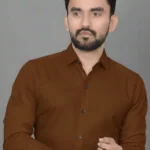 CrisPet Men Regular Fit Solid Curved Collar Casual Shirt[AA1098]