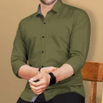 VeBNoR Visit store Men Regular Fit Solid Spread Collar Casual Shirt[AA1098]