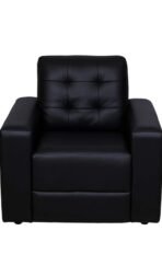 Flipkart Perfect Homes Allie Comfort Fabric Leatherette 3 + 1 + 1 Sofa Set (Black, DIY(Do-It-Yourself)) - Image 2