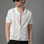 Men Regular Fit Self Design Lapel collar Casual Shirt[AA1102/321]