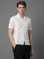 Men Regular Fit Self Design Lapel collar Casual Shirt[AA1102/321] - Image 2