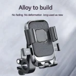 MORTER XY-088 Bike Mobile Holder with Alloy Body, One Click Lock, Shockproof Bike Mobile Holder (Black)[aa1098] - Image 4